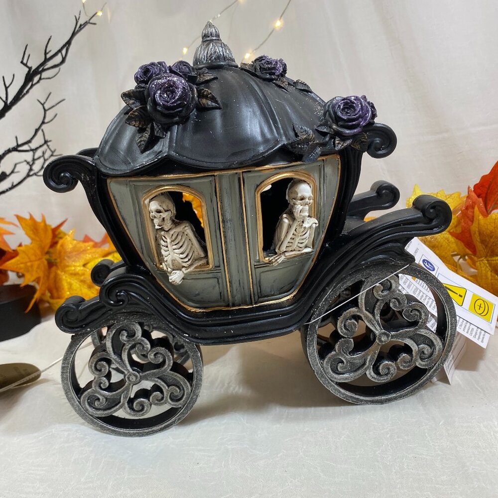 Halloween CHRISTIAN SIRIANO Skeleton Death Coach Led Light Up Sound Figure RARE
